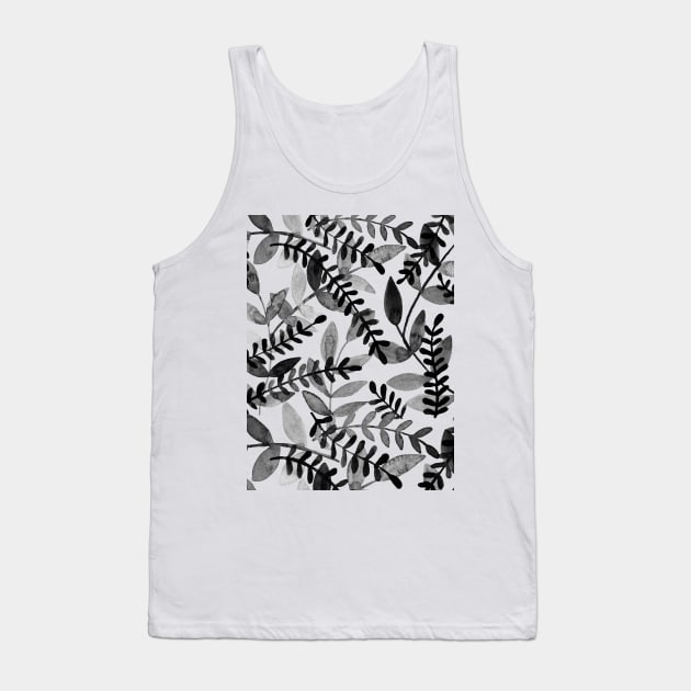 Watercolor branches - black and white Tank Top by wackapacka